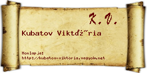 Kubatov Viktória névjegykártya