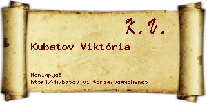 Kubatov Viktória névjegykártya